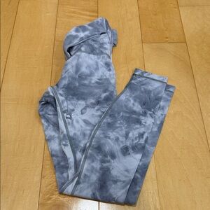 Lululemon Cross Waist Gray Tie-Dye Leggings